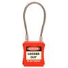 Image of ASEC Safety Lockout Tagout Padlock with Wire Shackle - 42mm Width