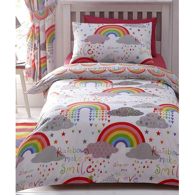 Clouds and Rainbows, Colourful Single Duvet Sets