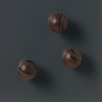 Image of NAGA Sphere Wood Magnets Walnut Pk 3