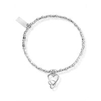 Image of Mini Cube Interlocking Love Heart Bracelet - Silver
