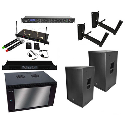 School PA System for Installation Inc; 2 Speakers and Radio Microphones