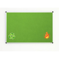 Image of Eco-Sound Aluminium Framed Blazemaster Noticeboard 1200 x 900mm Lime