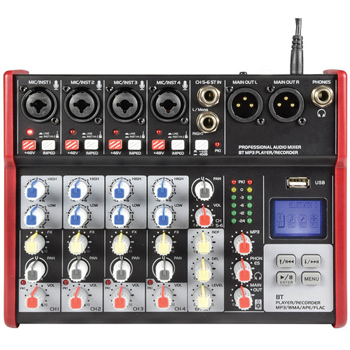 6 Channel Compact Mixer with USB & Bluetooth