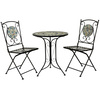 Image of Bentley Garden 2 Seater Wrought Iron Bistro Set with Blue Mosaic
