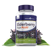 Image of Elderberry Fruit Plus Elderberry Fruit Extract 600mg (5% Flavanoids) - 60 Capsules
