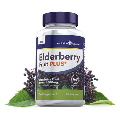 Elderberry Fruit Plus Elderberry Fruit Extract 600mg (5% Flavanoids) - 60 Capsules