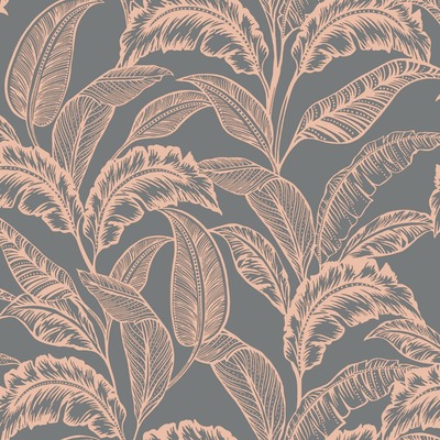 Mozambique Palm Leaf Wallpaper Grey / Rose Gold Accessorize 275130