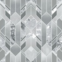 Image of Elixir Geometric Marble Wallpaper Silver Muriva 167501