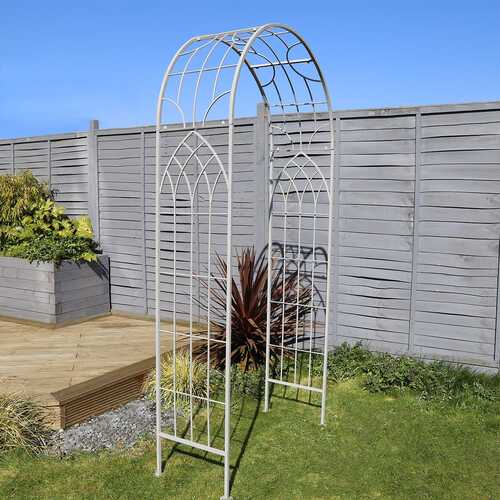 Grey Decorative Rustic Metal Garden Arch