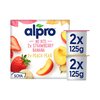 Image of Alpro - No Bits Strawberry-Banana & Peach-Pear Yoghurt Alternative (4x125g)