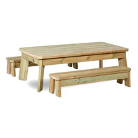Image of Outdoor Rectangular Table & Bench Set