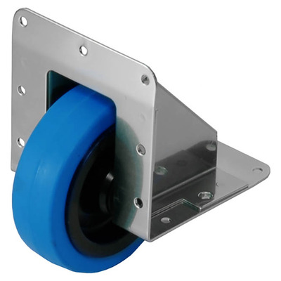 4" 100mm Recessed Caster - Black