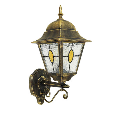 Bronze Effect Lantern Wall Light 240V E27