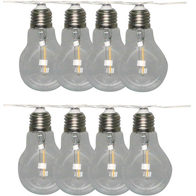 Filament Bulb Style LED String Light - Solar Recharging 3.8m with 8 Lights