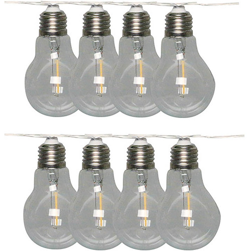 Filament Bulb Style LED String Light - Solar Recharging 3.8m with 8 Lights