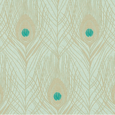 Absolutely Chic Peacock Feather Wallpaper Duck Egg AS Creation AS369713