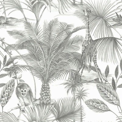 Kidatu Jungle Wallpaper Grey GranDeco JF3501