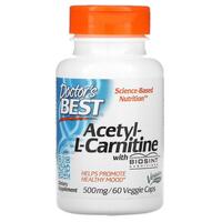Image of Doctor's BestAcetyl L-Carnitine with Biosint Carnitines 500mg BBE 04/2022 (60 Vegicaps)