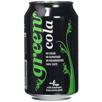 Image of Green Cola No Sugar Soft Drink No Aspartame Natural Caffeine 100% Taste (330ml)