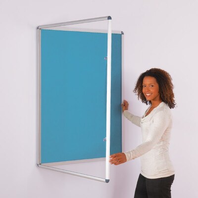ColourPlus Tamperproof Noticeboard 1200x1200mm Cyan
