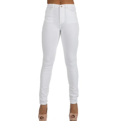 Toxik3 L185-9 High Waist Skinny Jeans - White - 16