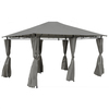 Image of 3m x 4m Steel Art Gazebo With Side Curtains - Grey
