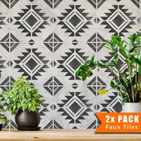 Image of Pachuca Faux-Tile Stencil - 12" (304mm) Multi 6-tile