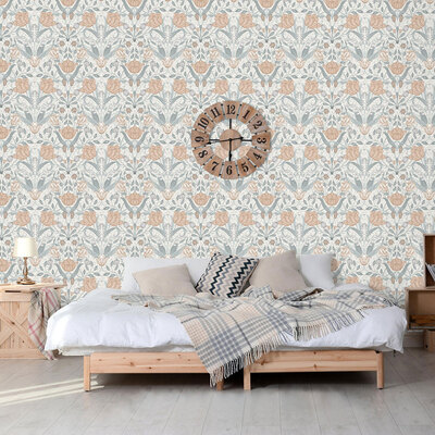 Apelviken Tulip Wallpaper White Grey Pink Galerie 33005

