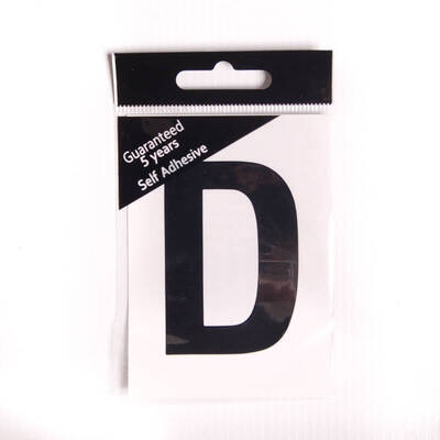 6.5cm Black self adhesive vinyl Letter D