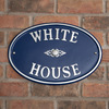 Image of Aluminium Oval House Sign - 44.5 x 30cm