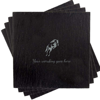 Add your own message to a set of Slate Coasters