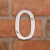 Image of 10cm Contemporary Chrome House Numbers - 0
