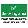 Image of Smoking area please discard cigarette ends