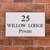 Image of Granite House Sign 40.5 x 25.5cm 3 Line with sandblasted and painted background