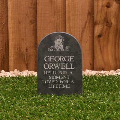 Gravestone - small size slate memorial with personalised photograph