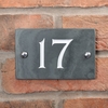 Image of Slate house number 17 v-carved with white infill number