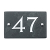 Image of Slate house number 47 v-carved with white infill numbers