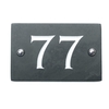 Image of Slate house number 77 v-carved with white infill numbers