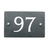 Image of Slate house number 97 v-carved with white infill numbers