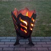 Image of Steel Fire Pit, 'The Spark', Outdoor Garden Heater/Burner, 41 x 60cm