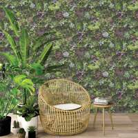 Image of Evergreen Succulents Wallpaper Multicolour Galerie 7322