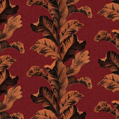 Paloma Home Oriental Leaves Wallpaper Red 921501