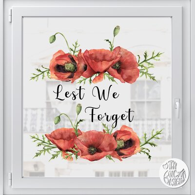 Remembrance Poppy Quote - 38 cm - Read from Inside