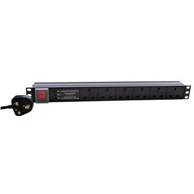 6 x 13A 19" PDU with Surge Protection - 2m