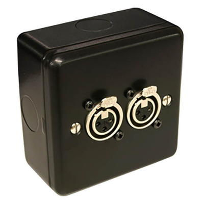 2 Way XLR 3 Pin Plate with Surface Mount Box - 2 x Female