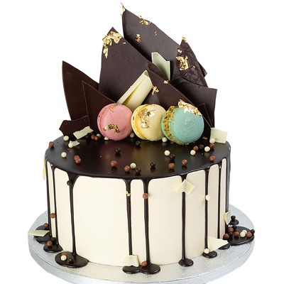 Macaron Drip Cake - Three Tier (6 + 8 + 10 Diameter)