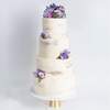 Four Tier Decorated Naked Wedding Cake - Purple Floral - Four Tier (12", 10", 8", 6")