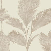 Image of Alessia Leaf Vinyl Wallpaper Cream / Soft Gold Belgravia 212