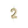 Gold Number Candles - Number 2