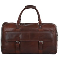 Image of Ashwood Leather Holdall Travel Bag in Chestnut